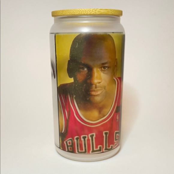 NBA ‘GOATS’ Jordan & LeBron Legends Drinking Glass Lid & Metal Straw Sports Fan - Picture 2 of 7